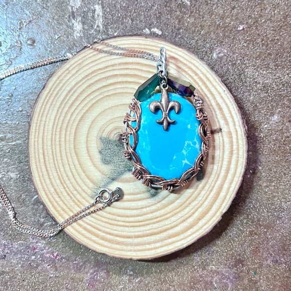 Classy Larimar Braided Necklace - Picture 1 of 5